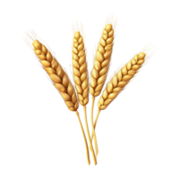 AI generated Golden wheat stalk clip art png