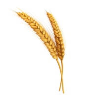 AI generated Golden wheat stalk clip art png