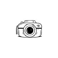 Hand Draw Photo Camera Line Illustration vector