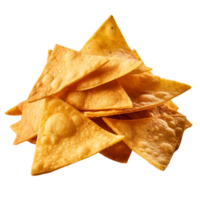 AI generated Fried tortilla nacho chips clip art png