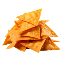 AI generated Fried tortilla nacho chips clip art png