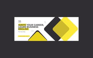 Free vector learn business English banner template