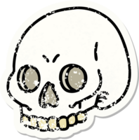 distressed sticker tattoo in traditional style of a skull png