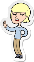 sticker of a cartoon woman ignoring png