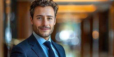 AI generated male lawyer in cabinet or library. ai generated photo