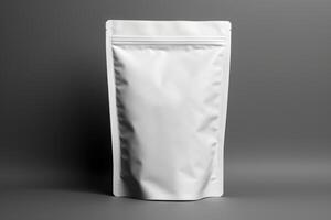 AI generated Coffee Bag Pouch mockup. Empty foil for food. AI Generated photo