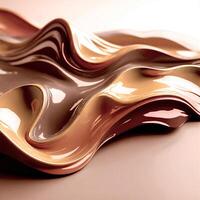 AI generated Coffee waves. Abstract liquid glossy composition. photo