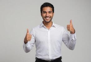 AI Generated Positive Man with Thumbs Up photo