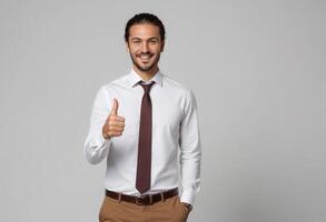 AI Generated Business Casual with Thumbs Up photo