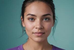AI Generated Natural Beauty with a Subtle Look photo