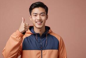 AI Generated Smiling Man in Casual Jacket photo