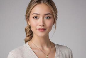 AI Generated Portrait of a Young Woman photo