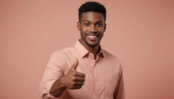 AI Generated Confident Man with Thumb Up photo