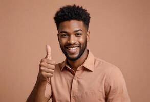 AI Generated Confident Man with Thumbs Up photo