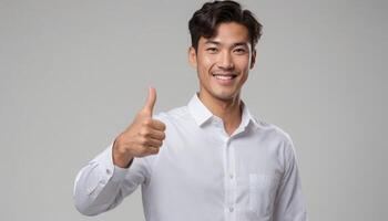 AI Generated Man Giving Thumbs Up photo