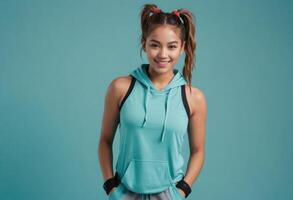 AI Generated Athletic Woman in Workout Attire photo