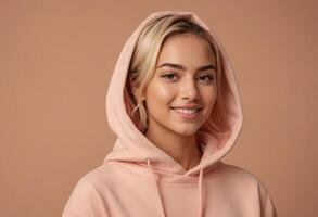 AI Generated Soft Hoodie Portrait photo