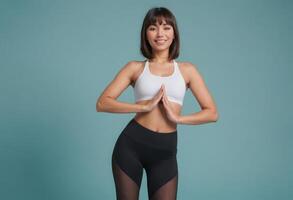 AI Generated Active Woman in Yoga Attire photo