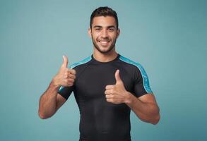 AI Generated Athletic Man Showing Approval photo