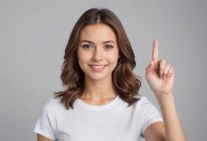 AI Generated Confident Woman Making a Point photo