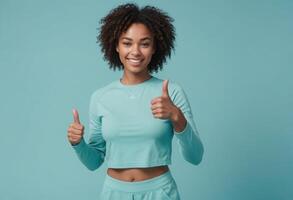 AI Generated Upbeat Woman in Active Wear photo