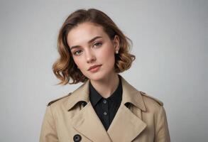 AI Generated Stylish Trench Coat Look photo
