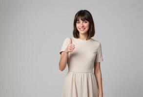 AI Generated Neutral Dress Thumbs Up photo
