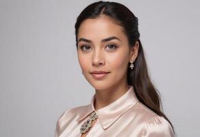 AI Generated Silk Blouse Elegance photo