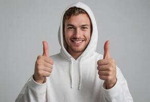 AI Generated Hoodie Gesture of Approval photo