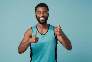 AI Generated Fitness Enthusiast Thumbs Up photo