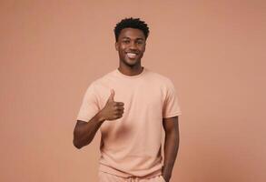 AI Generated Confident Man Giving Thumbs Up photo