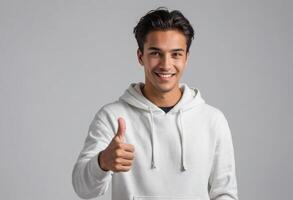 AI Generated Young Man with Casual Hoodie photo
