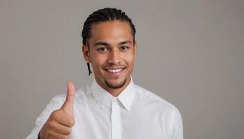 AI Generated Smiling Man in Formal Shirt photo