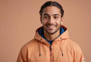 AI Generated Happy Man with Casual Jacket photo
