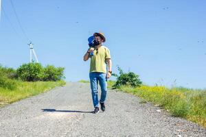 pretty boy in the nature photo