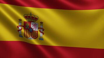 The Spanish flag flutters in the wind close-up, the national flag of Spain video