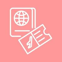 Ticket and Passport Vector Icon