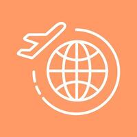 Round Travel Flights Vector Icon