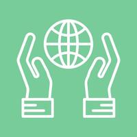 Globe Hand Vector Icon