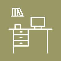 Office Desk Vector Icon