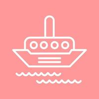 icono de vector de barco de vapor