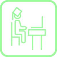 Student using laptop Vector Icon