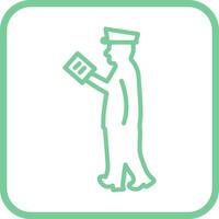 Guard Checking Passport Vector Icon