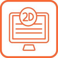 2d calidad pantalla vector icono