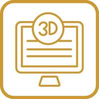 3d calidad pantalla vector icono