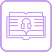 icono de vector de libro de audio