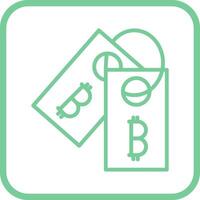 icono de vector de etiqueta de etiqueta de bitcoin