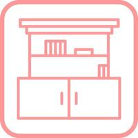 Cupboard with Shelves Vector Icon