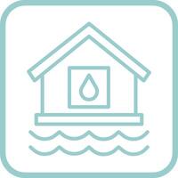 icono de vector de casa de agua