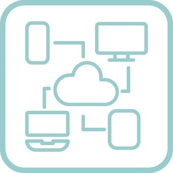 icono de vector de computación en la nube